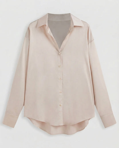 Champagne Solid Satin Shirt