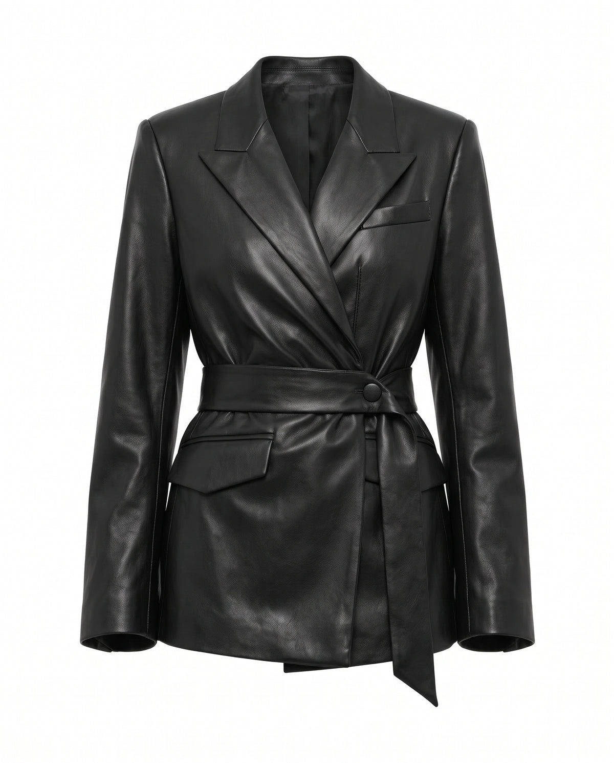Black Wrap-Up Jacket with Belt