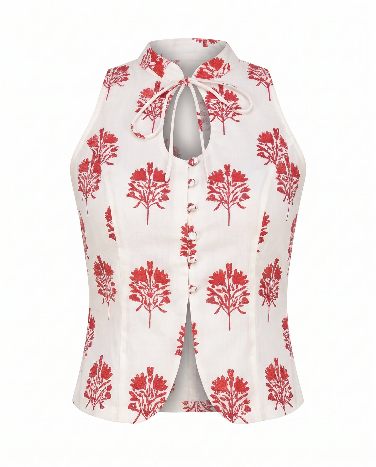 Shweta White Keyhole Top
