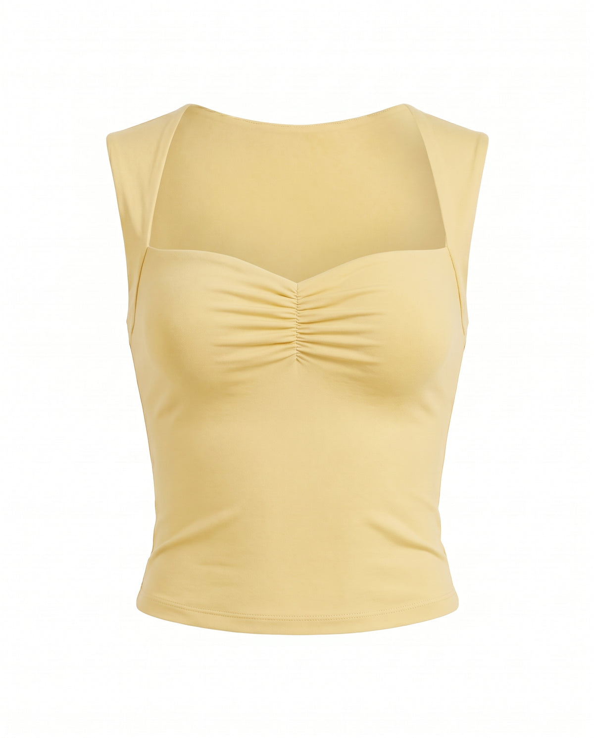 Butter Yellow Heart Neckline Top