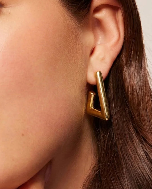 The Right Angle Earrings - Gold