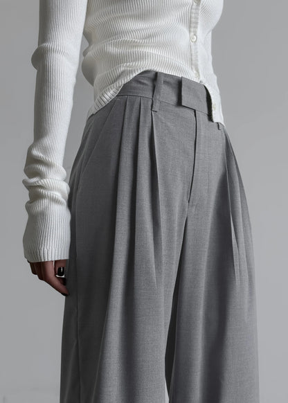 bottomwear,trousers,casual, casual chic,gen z,grey,pleated,belt,wide leg fit,wide leg,full length,,high rise	"OY2284	25110068GG"