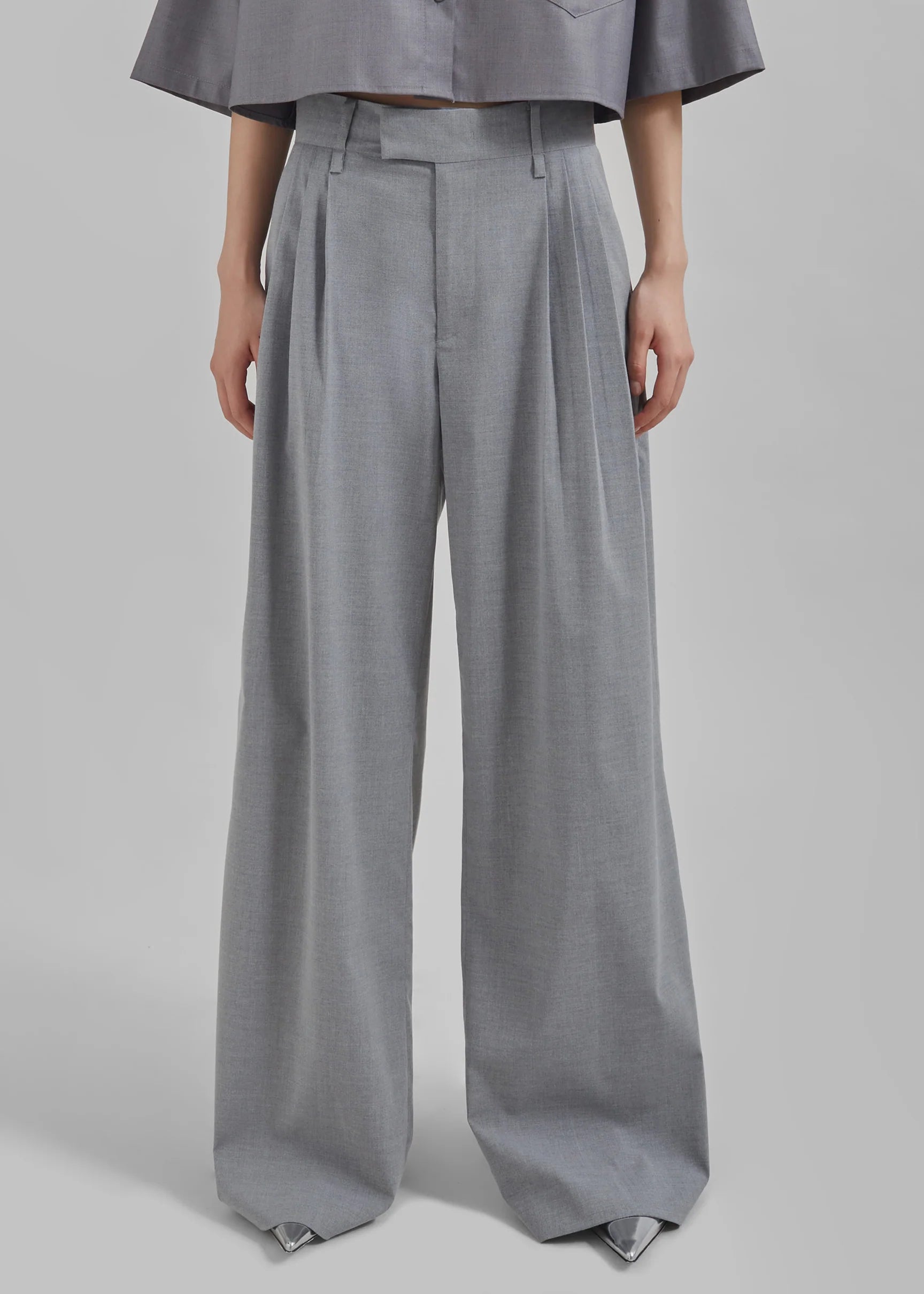 bottomwear,trousers,casual, casual chic,gen z,grey,pleated,belt,wide leg fit,wide leg,full length,,high rise	"OY2284	25110068GG"