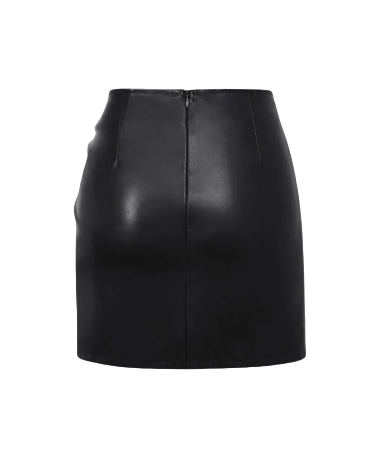 bottomwear,skirts,casual chic, party,gen z, glam,woven,pu leather,,black,ruched,drawstring,skinny fit,mini skirt,mini,slit,mid rise, OY2208, 25090046GG
