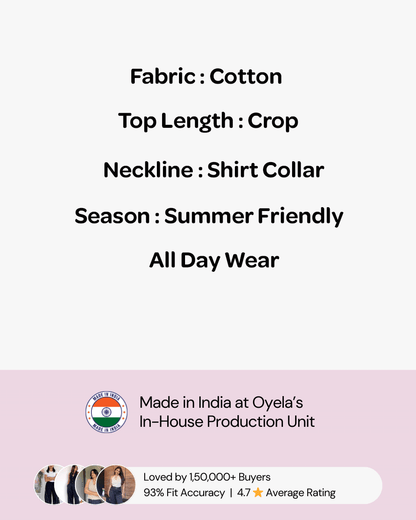 Pinstripes Crop Shirt - Cotton