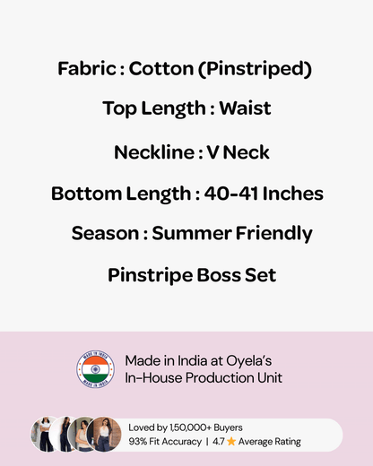 Pinstripes Vest And Pant Co-Ord Set