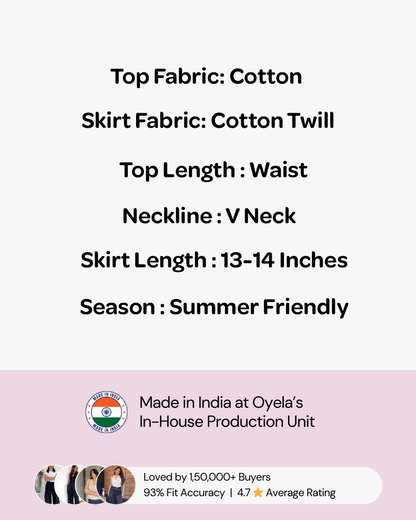 Black Spaghetti Top With Pleated Black Skirt