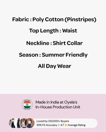 Blue Striped Puff Sleeve Shirt