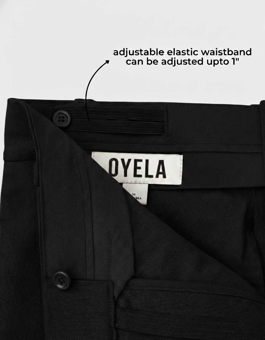 Black High Waist Trouser With Belt