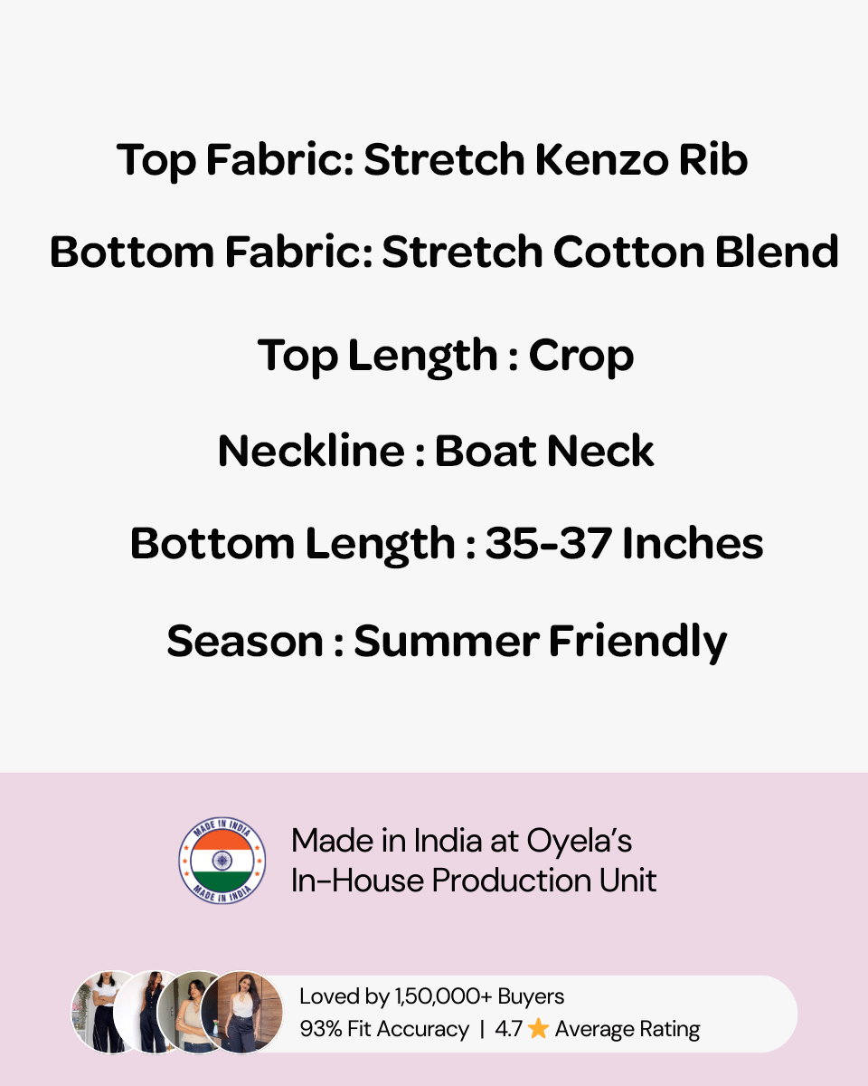 Black Crop Top and Cotton Skirt Summer Set