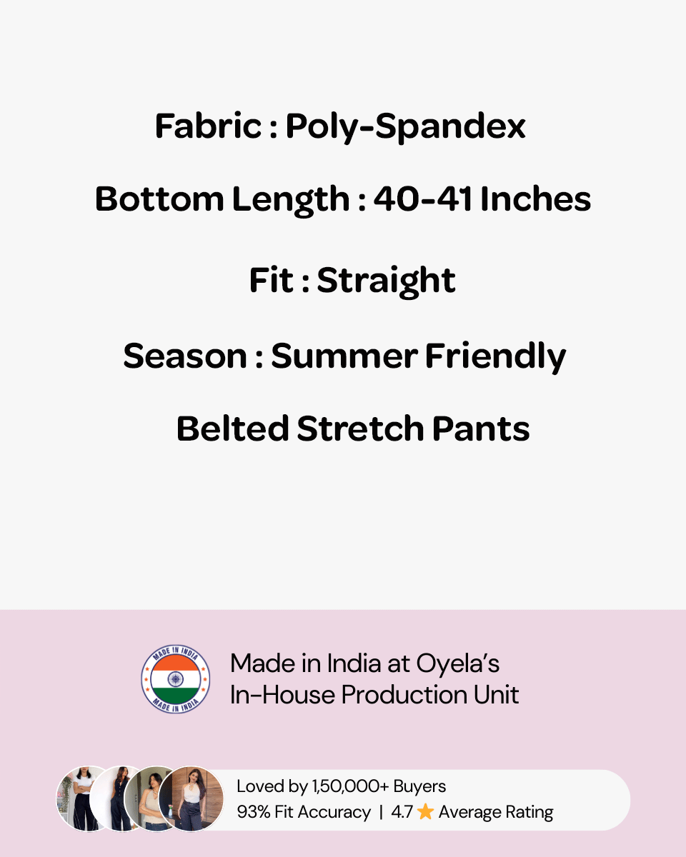 Set Of Two Belted Stretchable Pants