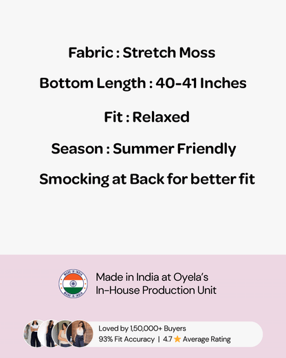 Smocked Detail Korean Black Trousers