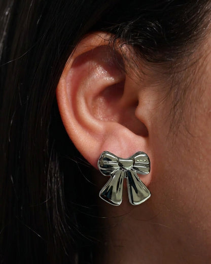 Silver finsihed stud earrings for women & girls