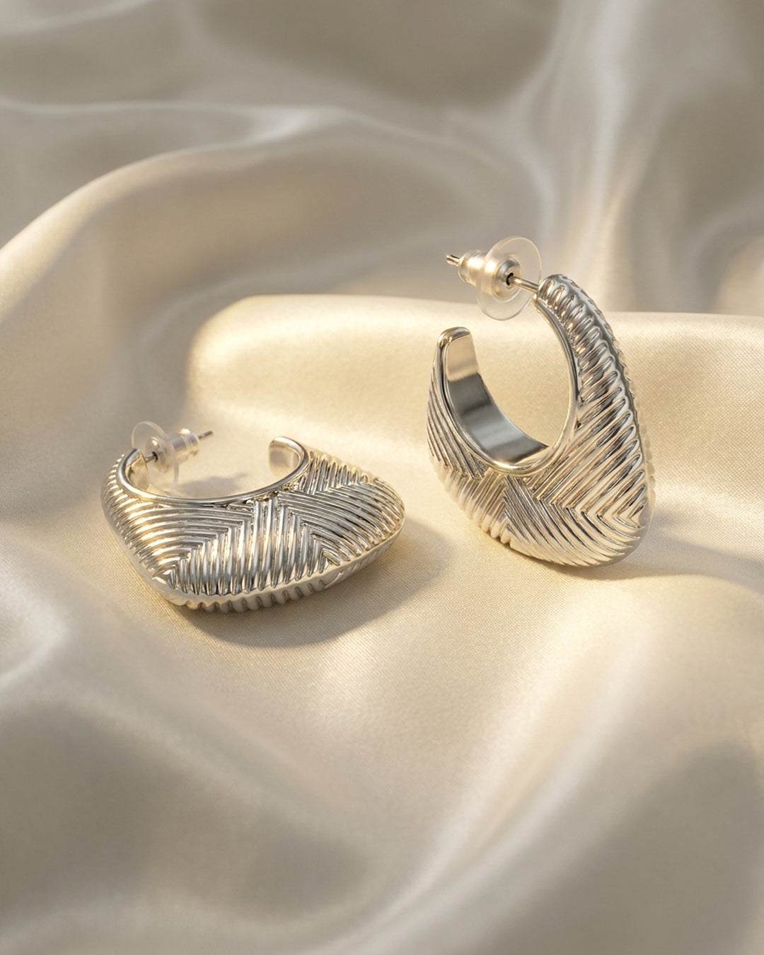 Silver plated hoop earrings for women & girls