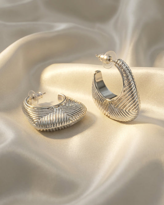 Silver plated hoop earrings for women & girls
