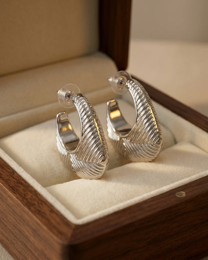 Silver plated hoop earrings for women & girls