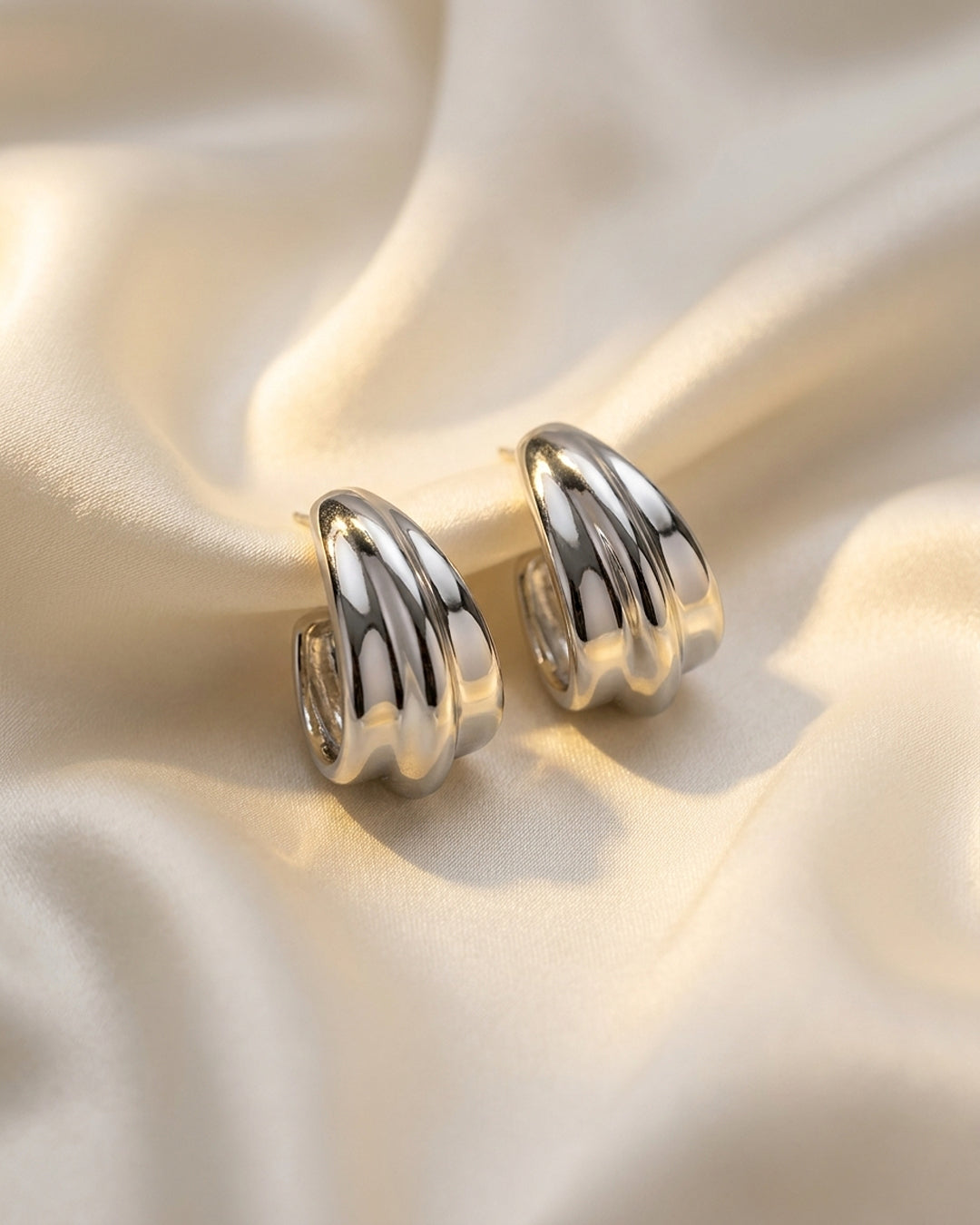 Silver hoop earrings