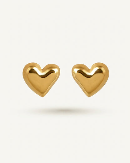 Heart shaped gold finish stud earrings online