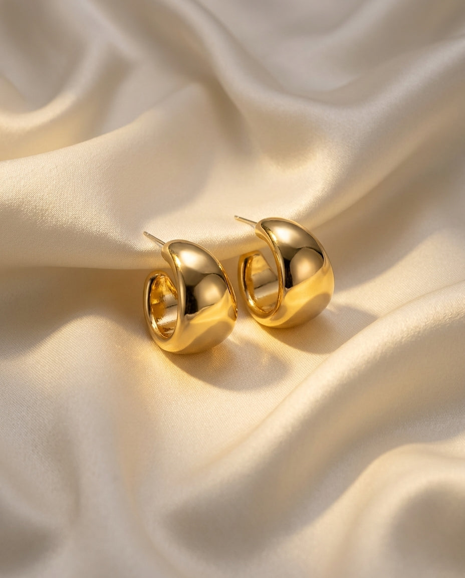 Gold plated hoop earrings