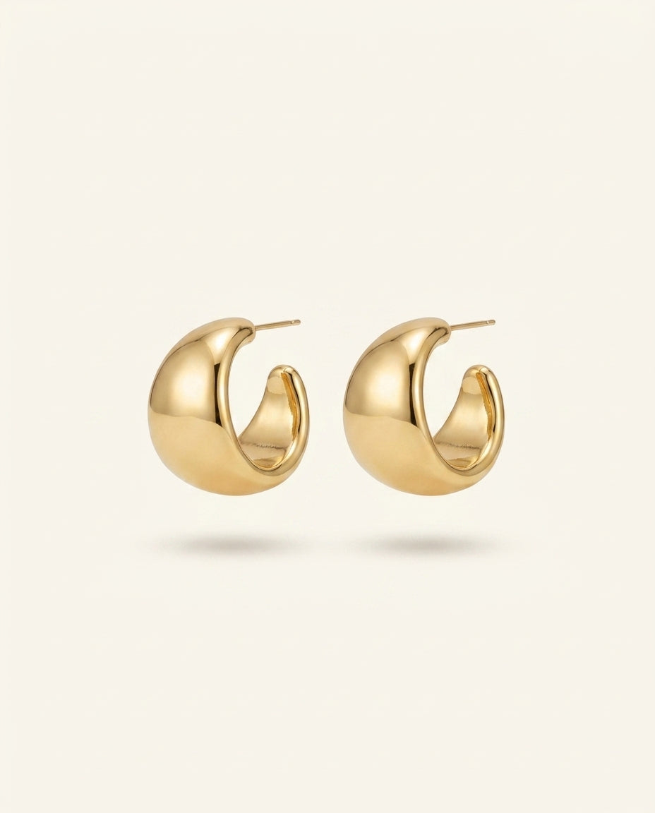 Designer gold finish hoop earrings for women & girls
