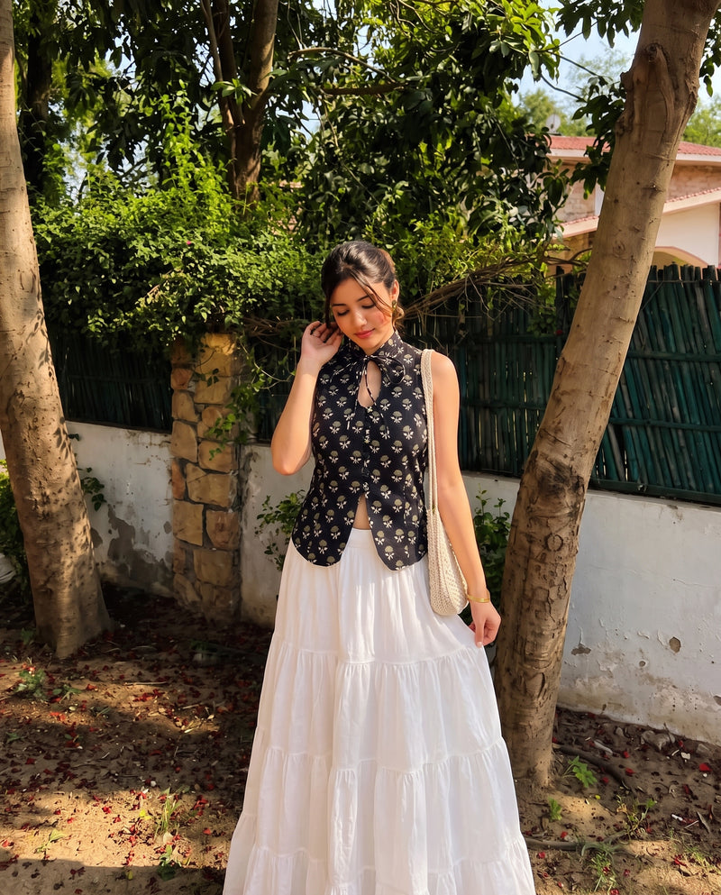 Shyam Black Keyhole Top