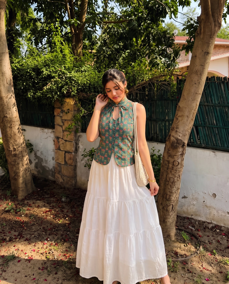 Firozi Green Keyhole Top