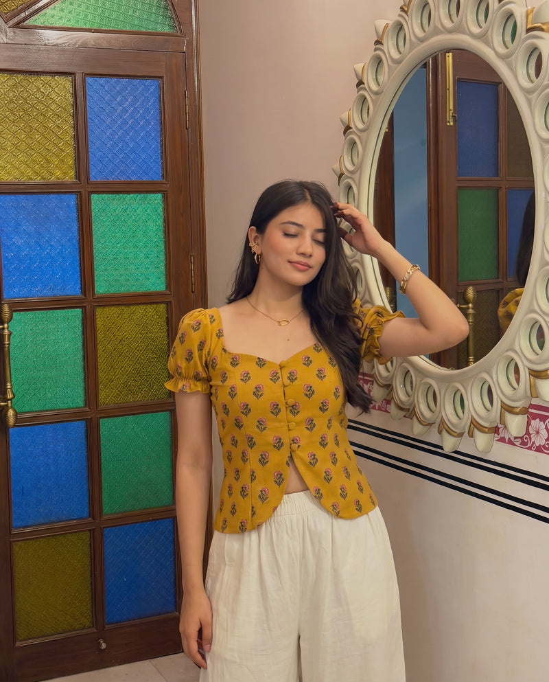 Marigold Yellow Keyhole Top
