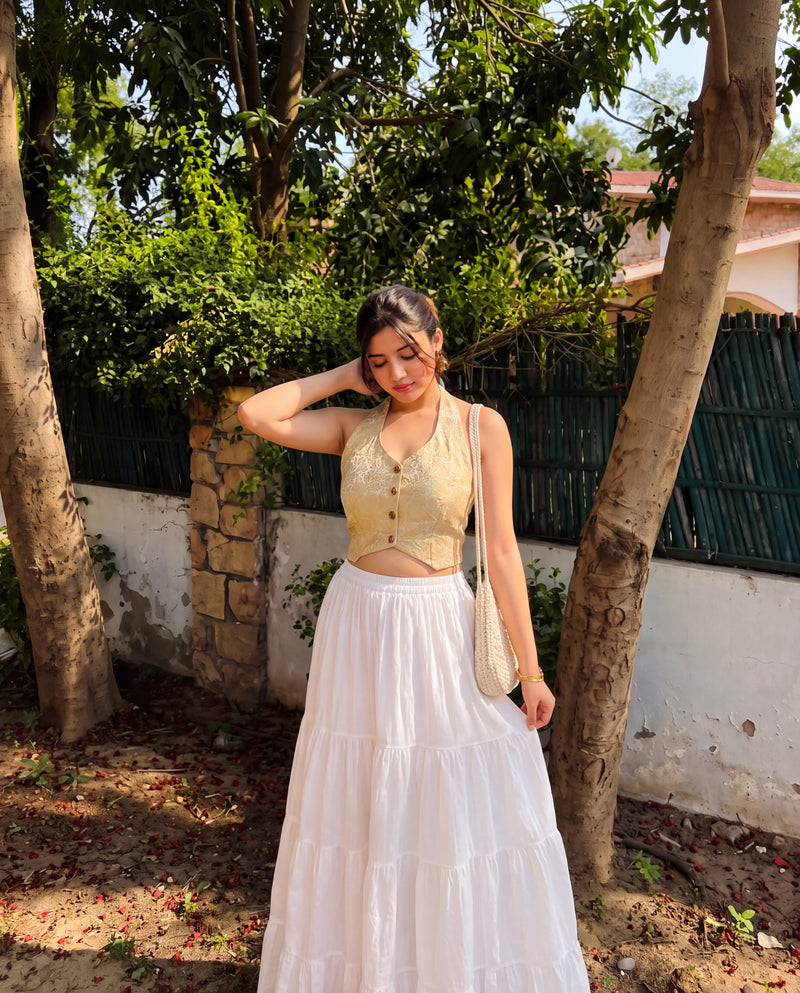Banarasi Halter Brocade Blouse