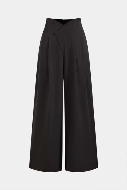 bottomwear,trousers,formal,gen z, summer,woven,twill,panelling,black,panelled,,wide leg fit,wide leg,full length,straight hem,high rise OY2048, 25110052GG