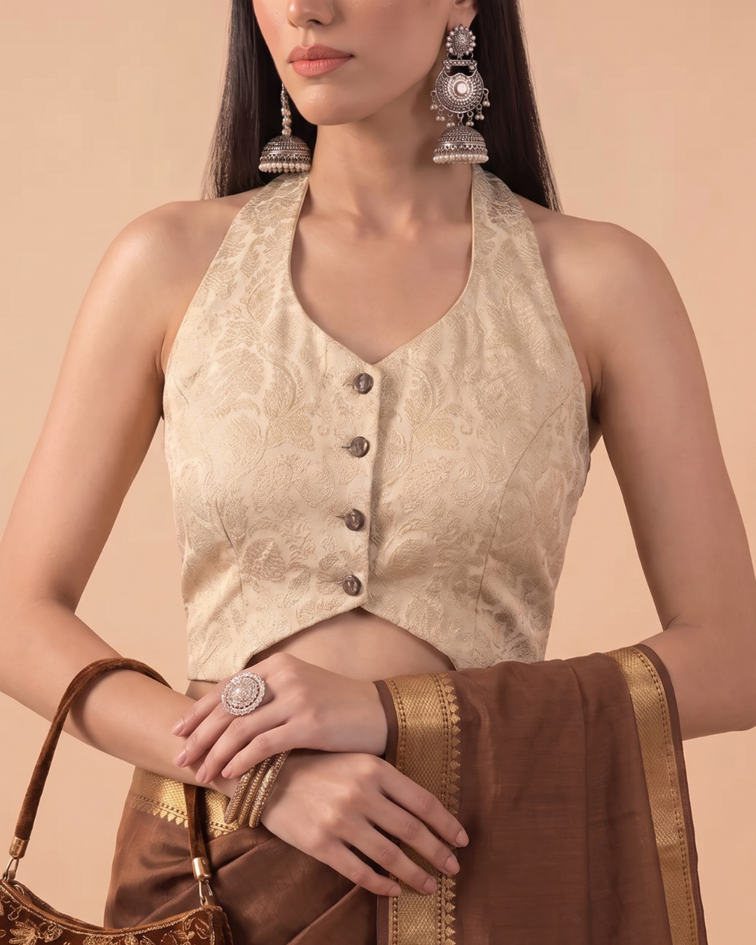 Banarasi Halter Brocade Blouse
