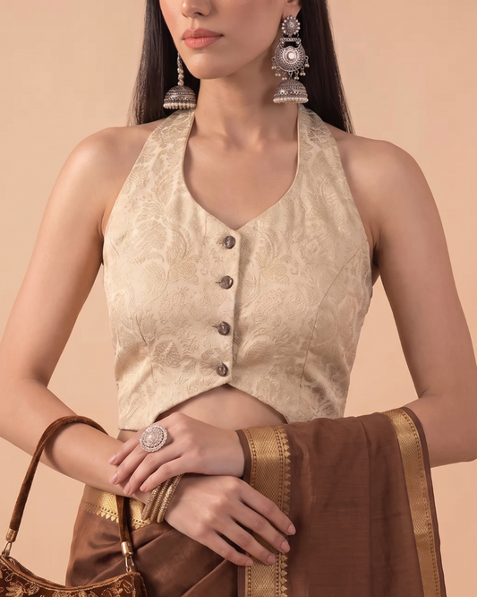 Banarasi Halter Brocade Blouse