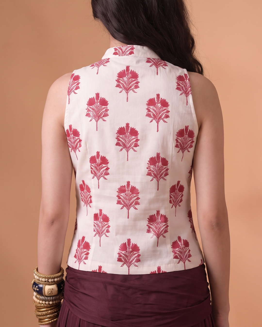 Shweta White Keyhole Top