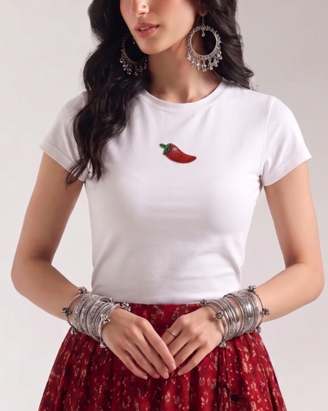 The Mirchi Beaded Tank Top - White