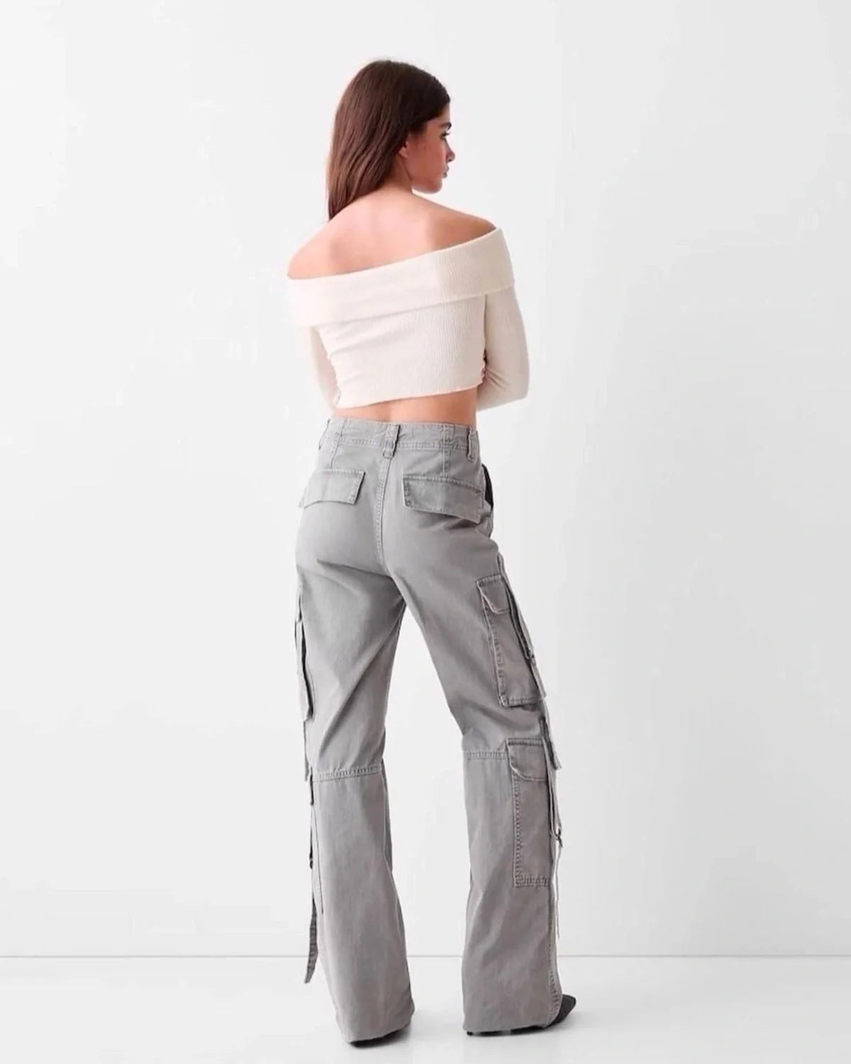 UNISEX MULTI POCKET CARGO,bottomwear, cargos, casual, cotton twill, flap pocket, full length, high rise, multi pocket, sliver grey, straight fit, streetwear, summer, woven,unisex-wide-cargo-trousers-copy,Length- Full lengthWaist- High WaistFit- Wide LegColor- Silver GreyNo.of Pockets- 6Closure- Zip &amp; Button