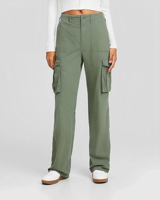 ADJUSTABLE CARGOS,bottomwear, cargos, casual, cotton, full length, high rise, olive green, straight fit, streetwear, summer, utility pocket, woven,cargo-wide-leg-adjustable-trouser-1-olivegreen,Length - Full length Waist - Mid-rise waist Fit - Wide leg fit Color - Olive GreenNo. of Pockets - 6Material - CottonClosure - Zip &amp; buttonsDetail - Adjustable waist