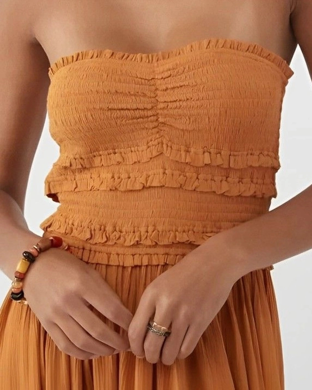 CRINKLED SLIT DRESS,beach, casual, crinkled, dresses, midi, off shoulder neck, sleeveless, slim fit, slit, solid, streetwear, summer, tan, textured, vacation, viscose, woven,midi-crinkled-dress,Neck - Off-shoulder Sleeve - SleevelessFit - Slim fitPrint/Pattern - SolidColor - TanLength - MidiType - Midi dressMaterial - ViscoseDetail - Ruched and crinkled fabric detailing