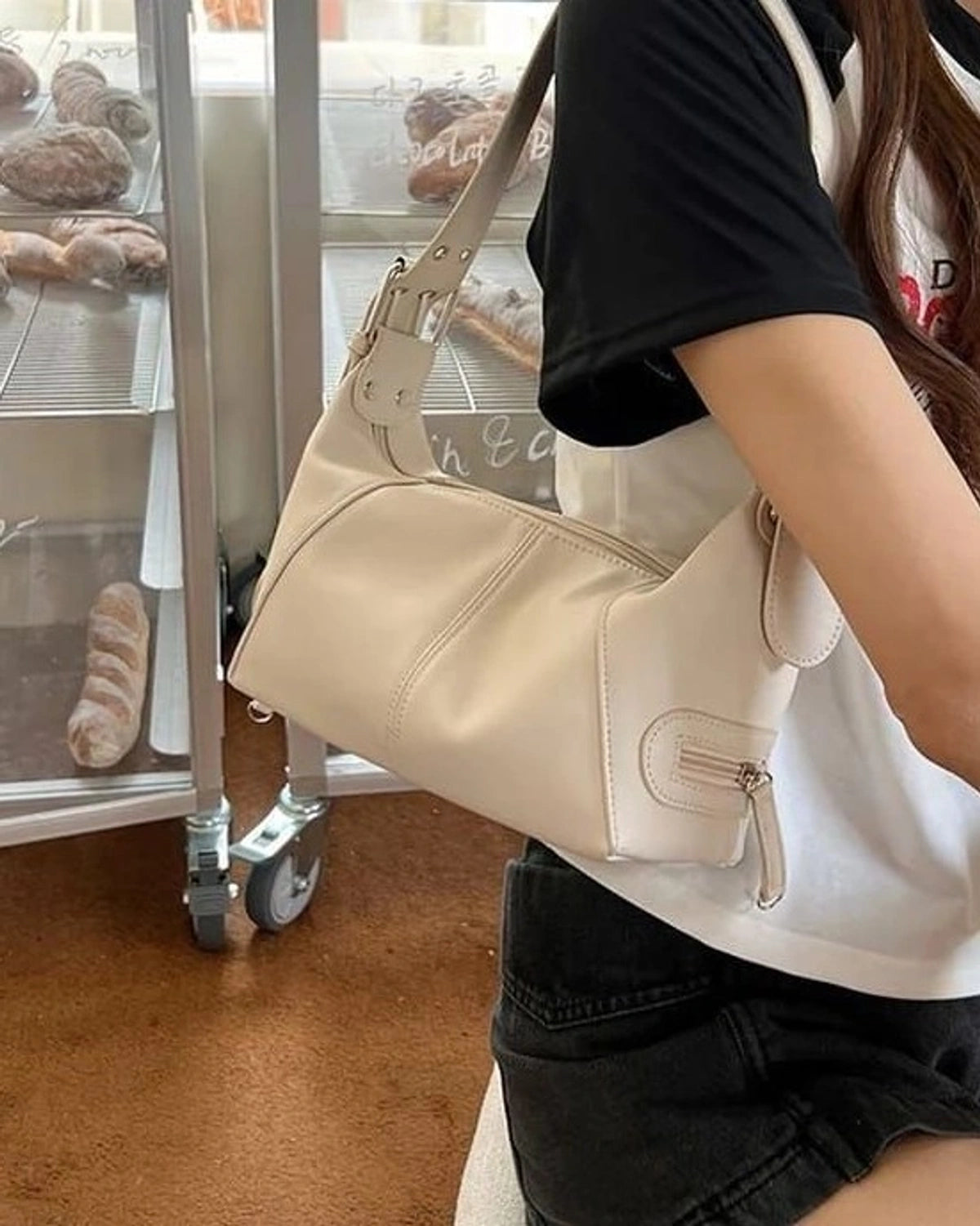 HOBO SHOULDER BAG,bags, baguette, hobo, PU leather, shoulder bag,hobos-shoulder-bag-white,Style - HoboType - Shoulder BagColours - WhiteMaterial - PU Leather