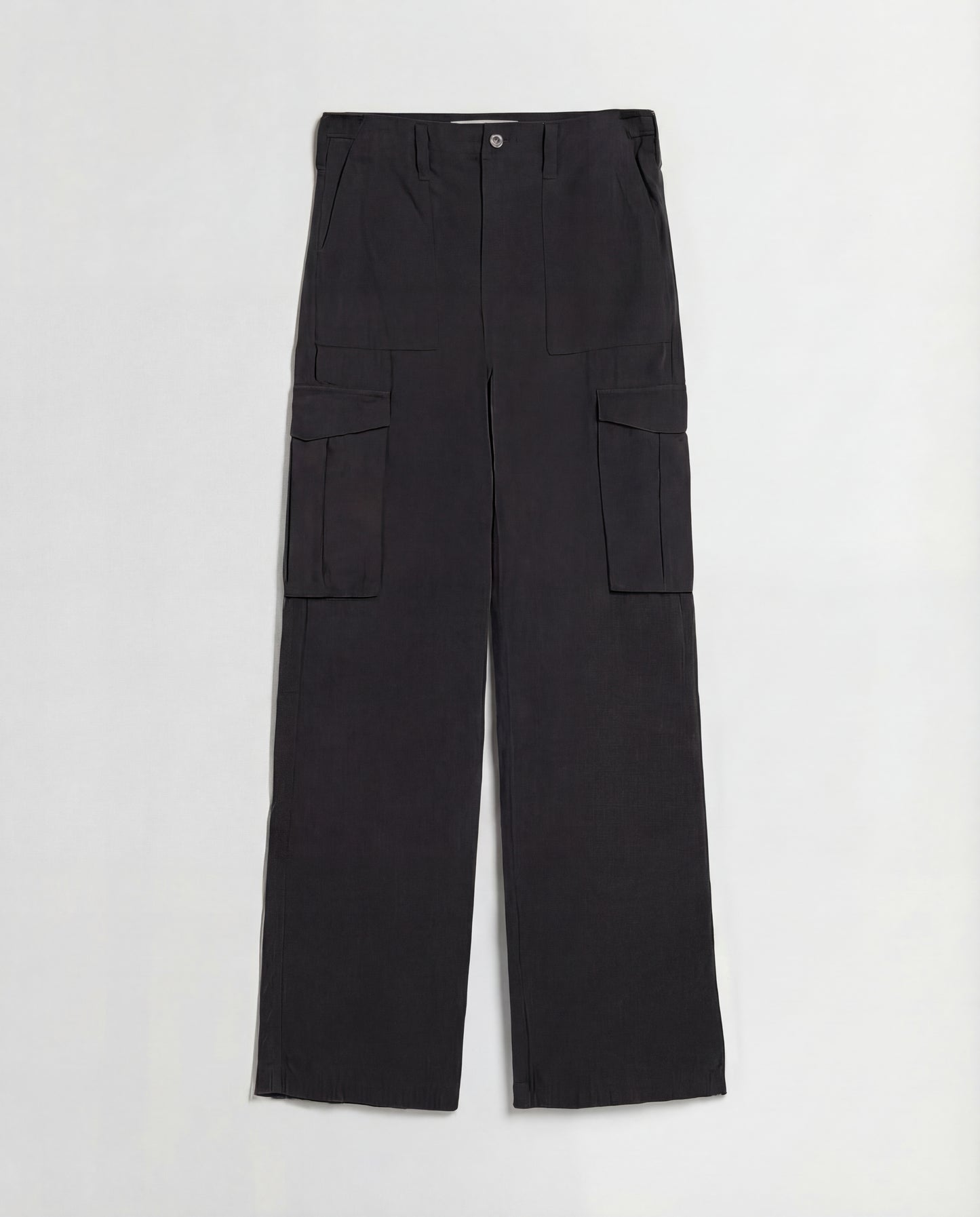 Black Wide Leg Adjustable Cargo