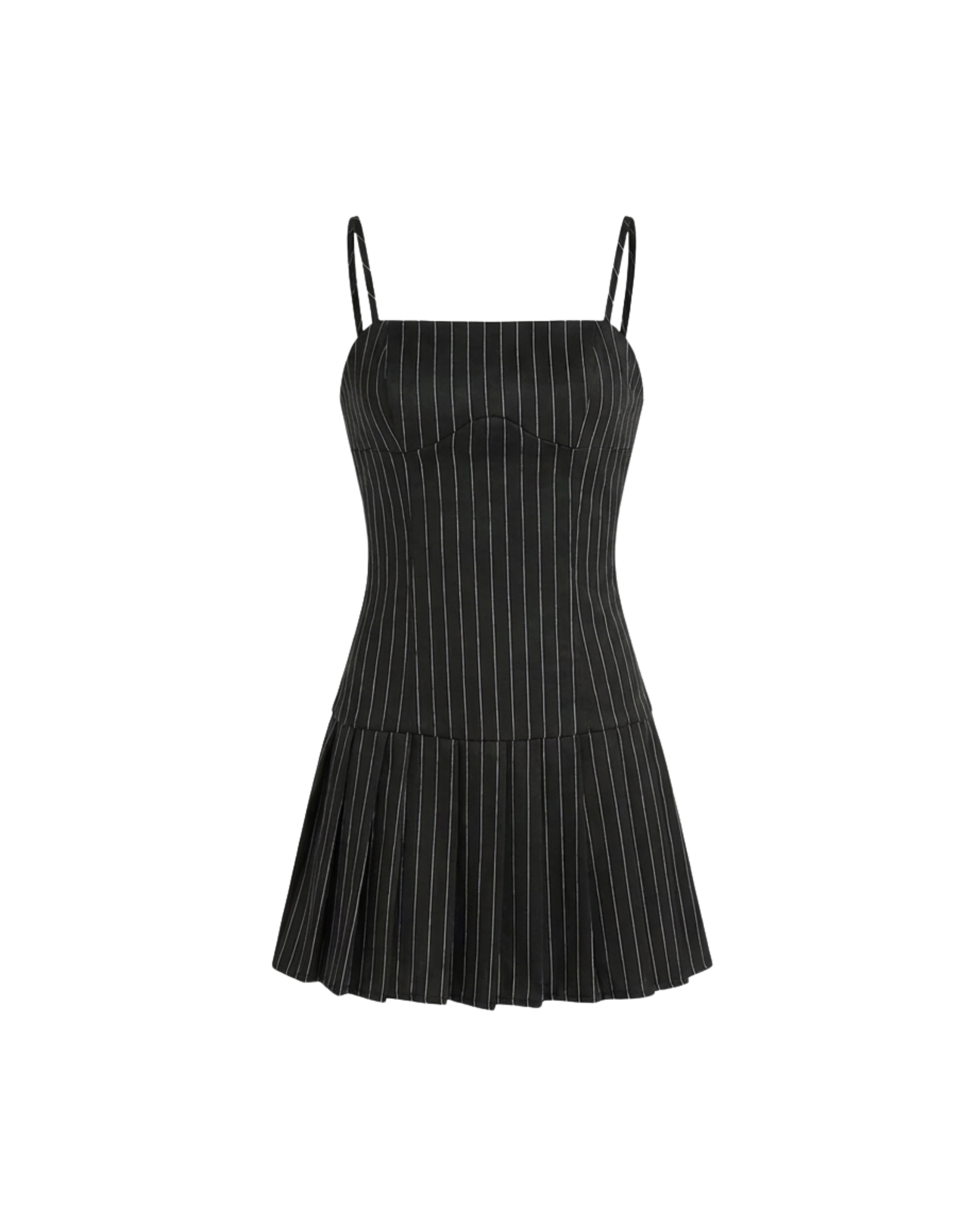 Pinstripes Dress with Removable Waist Wrap Oyela Pinstripes Dress with Removable Waist Wrap Oyela