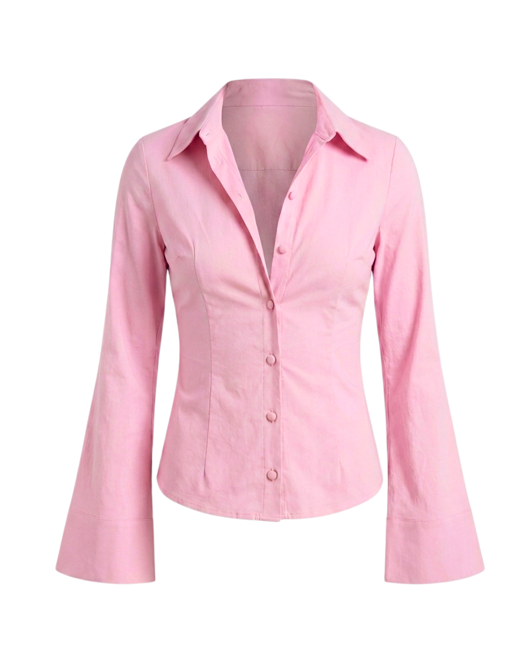 Pink Flared Sleeves Shirt