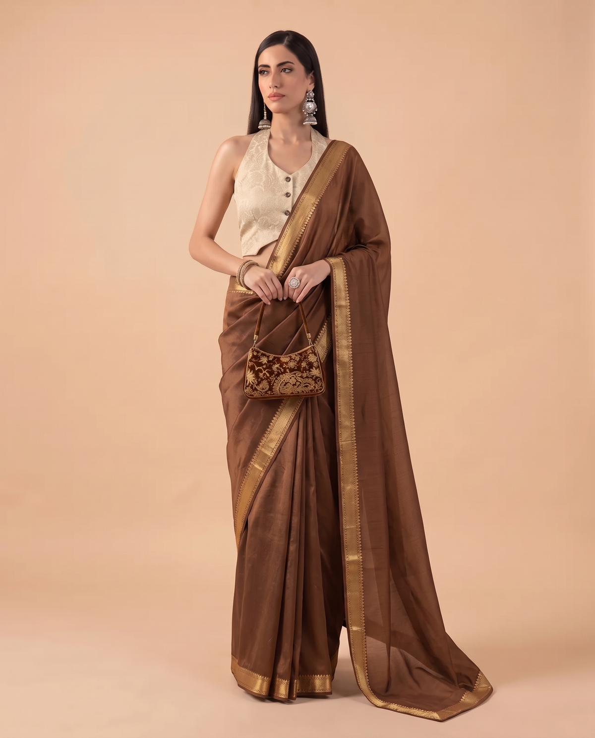 Banarasi Halter Brocade Blouse