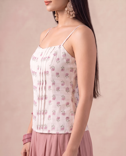 Block Print Pintuck Cami Top