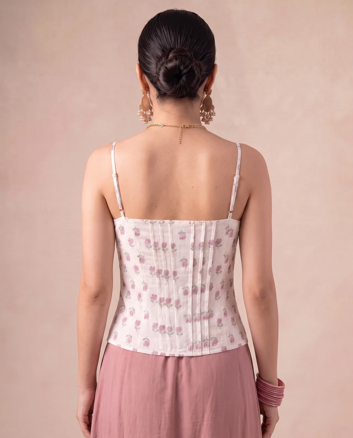Block Print Pintuck Cami Top