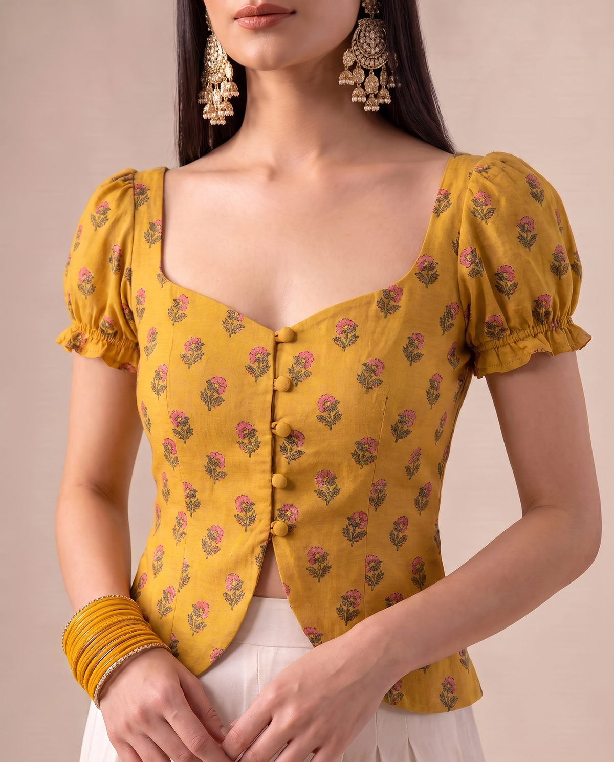 Marigold Yellow Keyhole Top