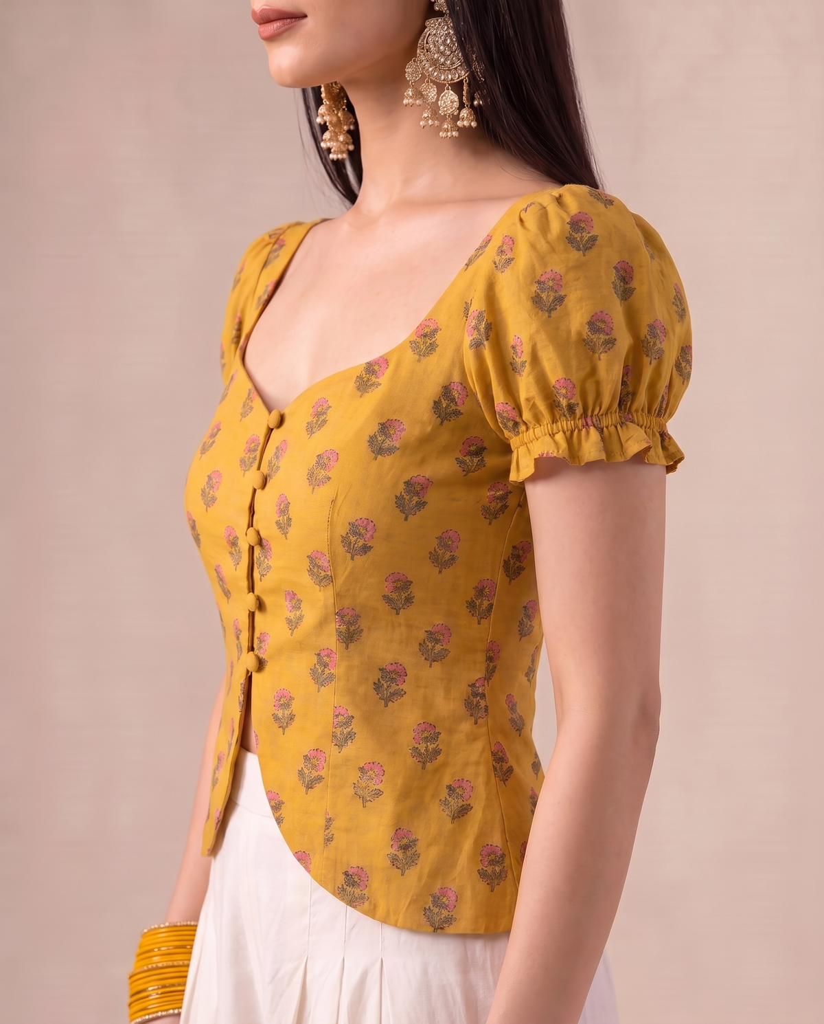 Marigold Yellow Keyhole Top