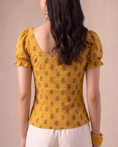Marigold Yellow Keyhole Top