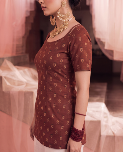 Kesar Halter Neck Corset Kurti