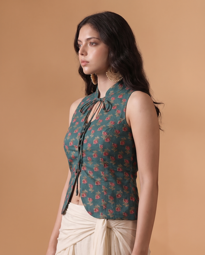 Firozi Green Keyhole Top