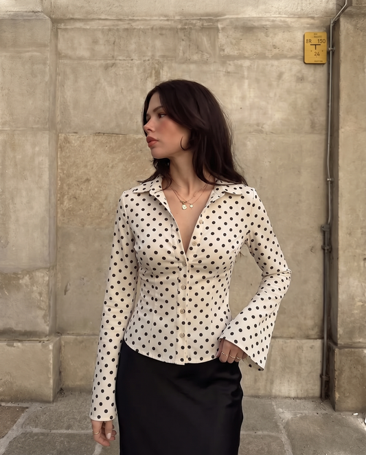 Offwhite Polka Dot Fitted Shirt