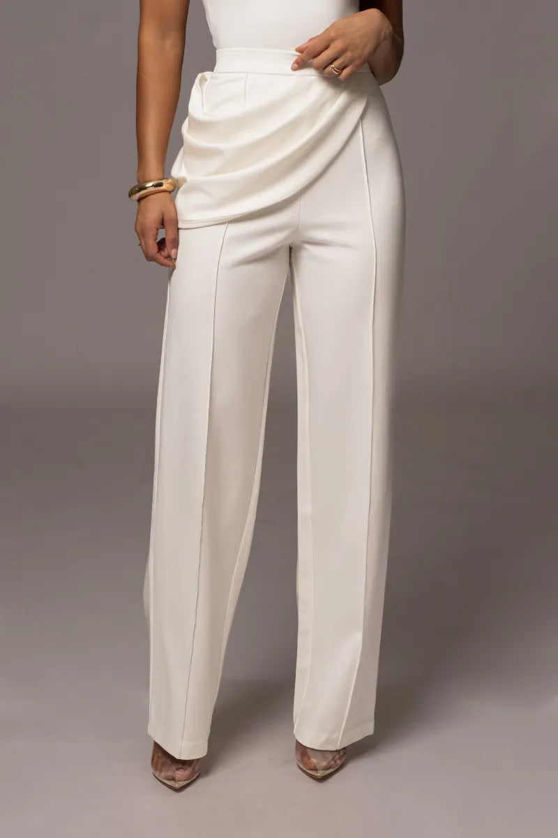 bottomwear,trousers,casual,gen z,gathered,white,wide leg fit,wide leg,full length,straight hem,high rise OY2050, 25110057GG